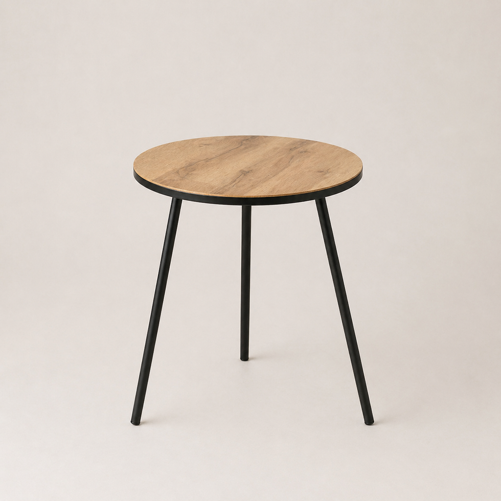 Table d’Appoint Ronde avec Pieds Métal